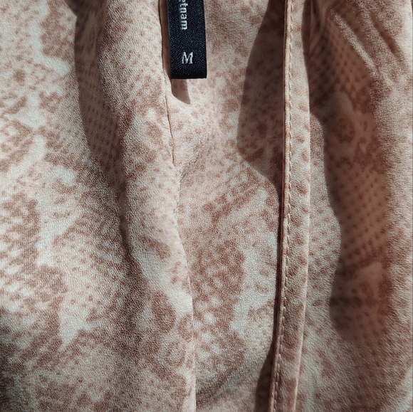 BCBG MaxAzria faux wrap Bare Pink Python Bodysuit - Picture 8 of 8